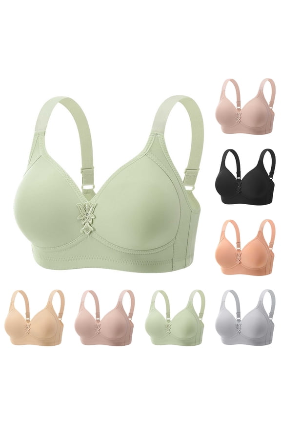 Plus Size Womens Bra No Underwire Breathable Full Coverage Bras Women's Tank Sports Underwear Green 46