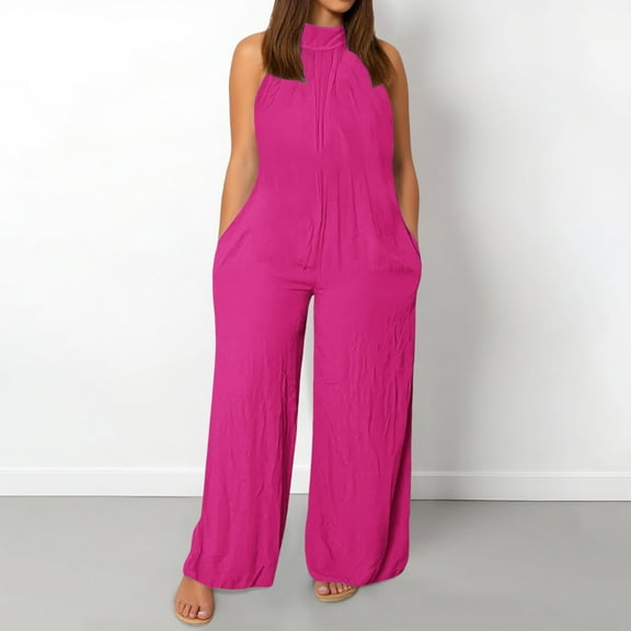 Plus Size Womens Casual Sleeveless Loose Solid Jumpsuits Baggy Stretchy Long Pant Romper Overalls With Pockets Cyan Jumpsuit plus Size Womens Jumpsuits Super Romper for Women Women's Pocket Front