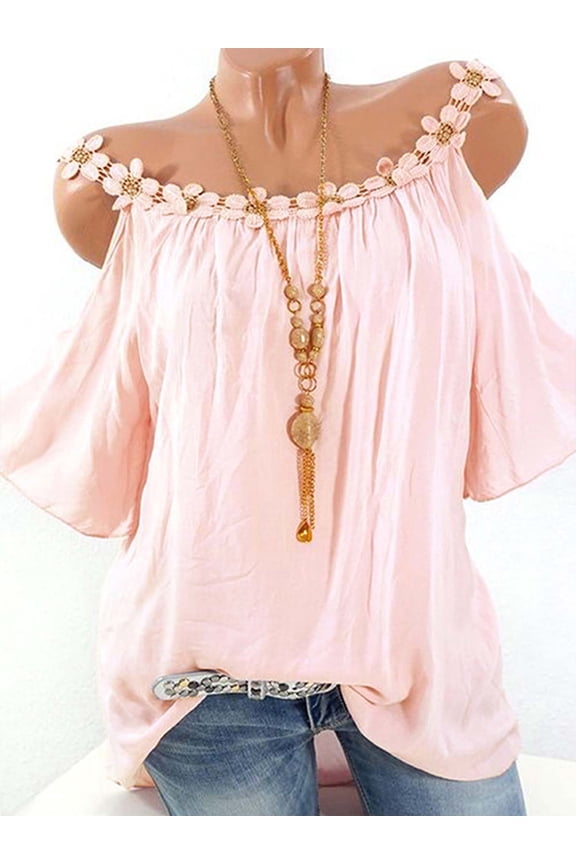 Plus Size Womens Cold Shoulder Tee T Shirt Loose Casual Tunic Tops Blouse Summer