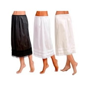 JKERTHER Plus Size Womens Elastic High Waist Bust Skirts Smooth Swing Dress Underskirt Anti-Static Half Snip Skirt L-3XL