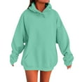 thumbnail image 1 of Plus Size Womens Fleece Hoodies Sweatshirts Casual Long Sleeve Oversized Hooded Pullover Solid Color Fall Winter Hoodie with Pocket, 1 of 5