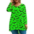 thumbnail image 1 of Plus Size Womens Halloween Shirts 4x-5x Fall Crew Neck Tshirts Pumpkin Graphic T-Shirt Long Sleeve Tee Shirt Tops Loose Fit Casual Clothes for Women, 1 of 4