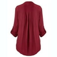 Plus Size Womens Lace Button Down Blouse Long Sleeve V Neck Shirts