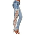 thumbnail image 1 of Plus Size Womens Mid-Rise Pull-On Straight Extra Stretch Light Weight Denim Pant Casual Skinny Pencil Pants Jeans XS-5XL, 1 of 1
