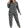 thumbnail image 1 of Plus Size Womens Pajamas Sets 2 Piece Long Sleeve Pj Sleepwear Soft Comfy Loose Tops and Pants 2026 Clothes (4XL, Black), 1 of 6