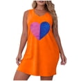 thumbnail image 1 of Plus Size Womens Printed U Neck Sleeveless Tank Dress Loose Casual Loungewear Street Daily Wear, 1 of 6