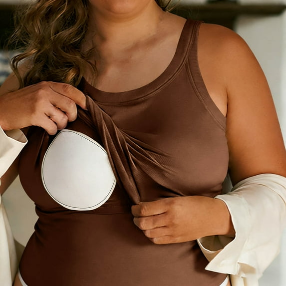 Plus Size Womens Ribbed Tank Tops Crewneck Sleeveless Casual Basic Strap Slim Fitted Cami Shirts Womens Loose Tank Tops Brown L