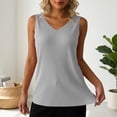 thumbnail image 1 of Plus Size Womens Ribbed V Neck Tank Tops Loungewear Casual Loose Fitting Sleeveless Tunic Blouse Daily Wear Gray 5XL, 1 of 9