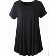 thumbnail image 1 of Plus Size Womens Short Sleeve Casual Summer Tunics Round Neck Tops for Leggings, 1 of 6