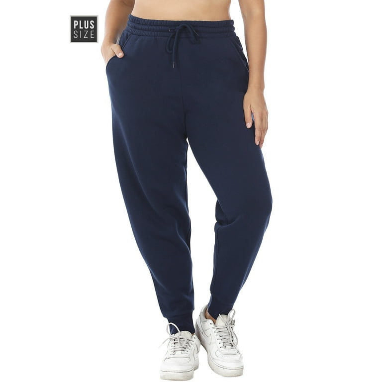 Plus Size Womens Sweatpants Navy Blue Womens Joggers Relaxed Fit Size XL 