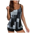 thumbnail image 1 of Plus Size Womens Swimsuits Tankini Swimsuit for Women 2024 Summer Two Piece Bathing Suits Print Sling Swim Tank Top With Shorts Beach Swimwear Summer, 1 of 5