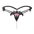 thumbnail image 1 of Plus Size Womens Underwear Black Underwear Women's Thong Crotch Pearl Underwear Briefs High Waisted Panties for Women Black L, 1 of 2