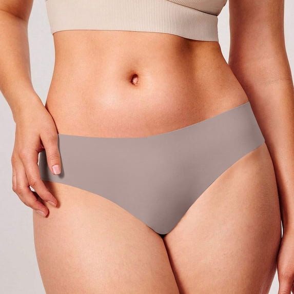 Plus Size Womens Underwear Seamless Underwear for Women No Show Bikini Panties Low Waisted Breathable Soft Stretchy Briefs Dark Gray L