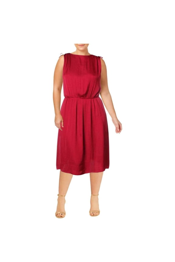 Plus Size Womens Vince Camuto Tie Shoulder Dress Wild Hibiscus 3X