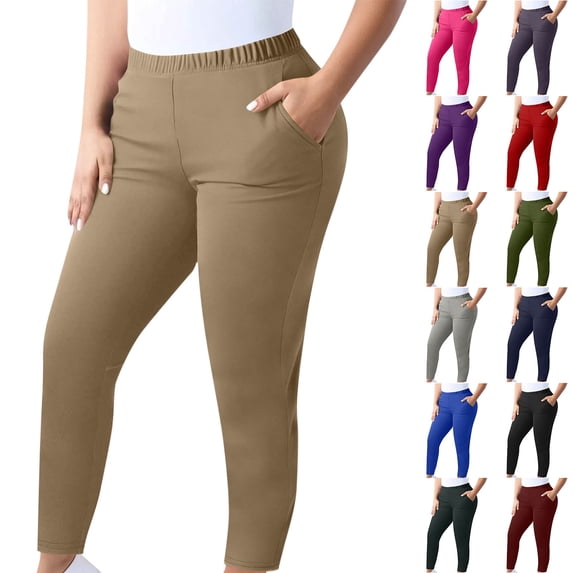 Plus Size Workout Leggings for Women High Waisted Lounge Gym Yoga Pants Fitness Exercise Stretch Soft Pants with Pockets Navy 4XL