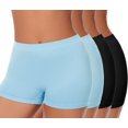 thumbnail image 1 of Plus Size XL-6XL BoyShorts Underwear for Women High Waisted Panties Stretch Boxer Boxer Briefs 4 Pack 2Black+2Blue 2XL, 1 of 7