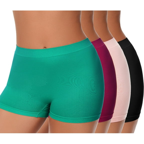 Plus Size XL-6XL BoyShorts Underwear for Women High Waisted Panties Stretch Boxer Boxer Briefs 4 Pack