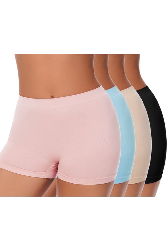 Plus Size XL-6XL BoyShorts Underwear for Women High Waisted Panties Stretch Boxer Boxer Briefs 4 Pack