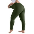 thumbnail image 1 of Yoga Leggings for Women Plus Size High Waisted Booty Lift Skinny 7/8 Length Pants Tummy Control Compression Maternity Leggings Army Green 2XL, 1 of 5