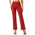 thumbnail image 1 of Plus Size Yoga Pants Women Solid Color Elastic Waist Straight Leg Casual Pants High Waist Wide Workout Leggings Casual Trousers, 1 of 8