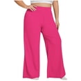 thumbnail image 1 of Plus Size Yoga Pants for Women Elastic High Waisted Wide Leg Pants Casual Solid Color Loose Trousers Workout Running Joggers, 1 of 6