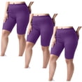 thumbnail image 1 of Plus Size Yoga Shorts for Women 3 Pack Casual Elastic Waist Butt-Lifting Gym Workout Bottom, 1 of 7