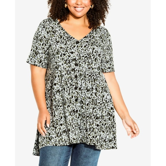 Plus Size Zion Print Tunic Top Pastel Animal 16W