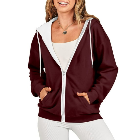 Plus Size Zip Up Hoodies for Womens Pullover Fashion Printed Blouse Long Sleeve Tops Sweatshirt Pockets Hoodied