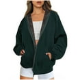 thumbnail image 1 of Plus Size Zip Up Hoodies for Womens Pullover Fashion Winter Warm And Fleece Heavy Printed Hooded Jacket With Zipper Double Pockets, 1 of 5