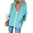 thumbnail image 1 of Plus Size Zip Up Women Hoodies Casual Hooded Slim Zipper Fleece Sweater Coat Up to 65% off, 1 of 5