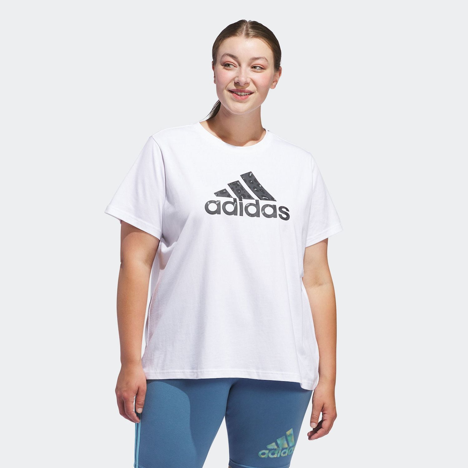 Plus Size adidas Animal Print Logo Graphic Tee Color: White Size: 4X -  Walmart.com