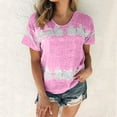 thumbnail image 1 of Plus Size no boundaries Tops for Women Printed Short Sleeves Round Neck Casual T Shirts Hot Pink S, 1 of 3