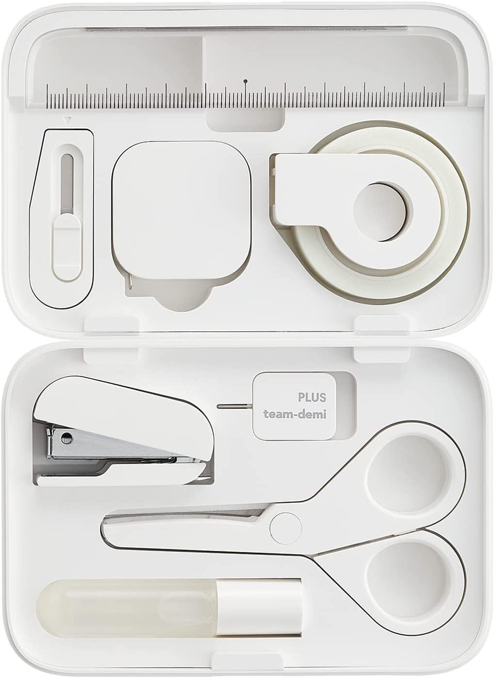 Plus Stationery Kit White (Scissors, stapler, tape, liquid glue, cutter ...