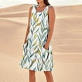 thumbnail image 1 of Plus Summer Dress Womans Dress Women's Solid Color Casual Sleeveless Linen Loose Fitting Dress With Pockets A Multicolor L, 1 of 5