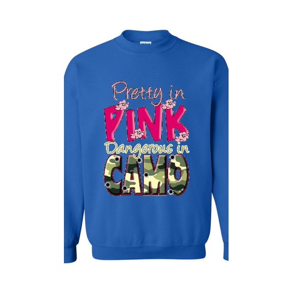Plus Sweatshirts and Hoodies - Pretty in Pink Dangerous in Camo