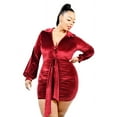 thumbnail image 1 of Plus Velvet Bishop Sleeve Mini Dress 1XL, 1 of 2