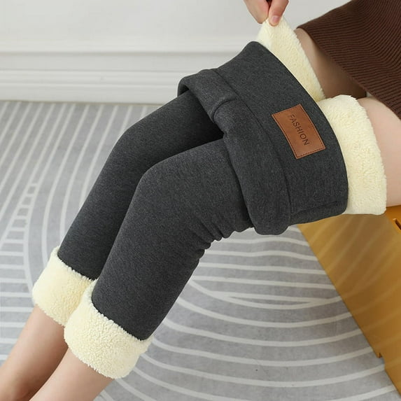 Plus Velvet Padded Lamb Fleece Leggings Women Wear Pencil Pants In Autumn And Winter One Pants High Waist Warm Pants Gray S