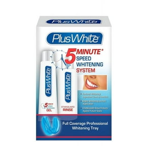 Plus White 5 Minute Speed Whitening System – Fast & Effective Teeth Whitening Gel & Professional Dental Tray & Dental Whitening Rinse