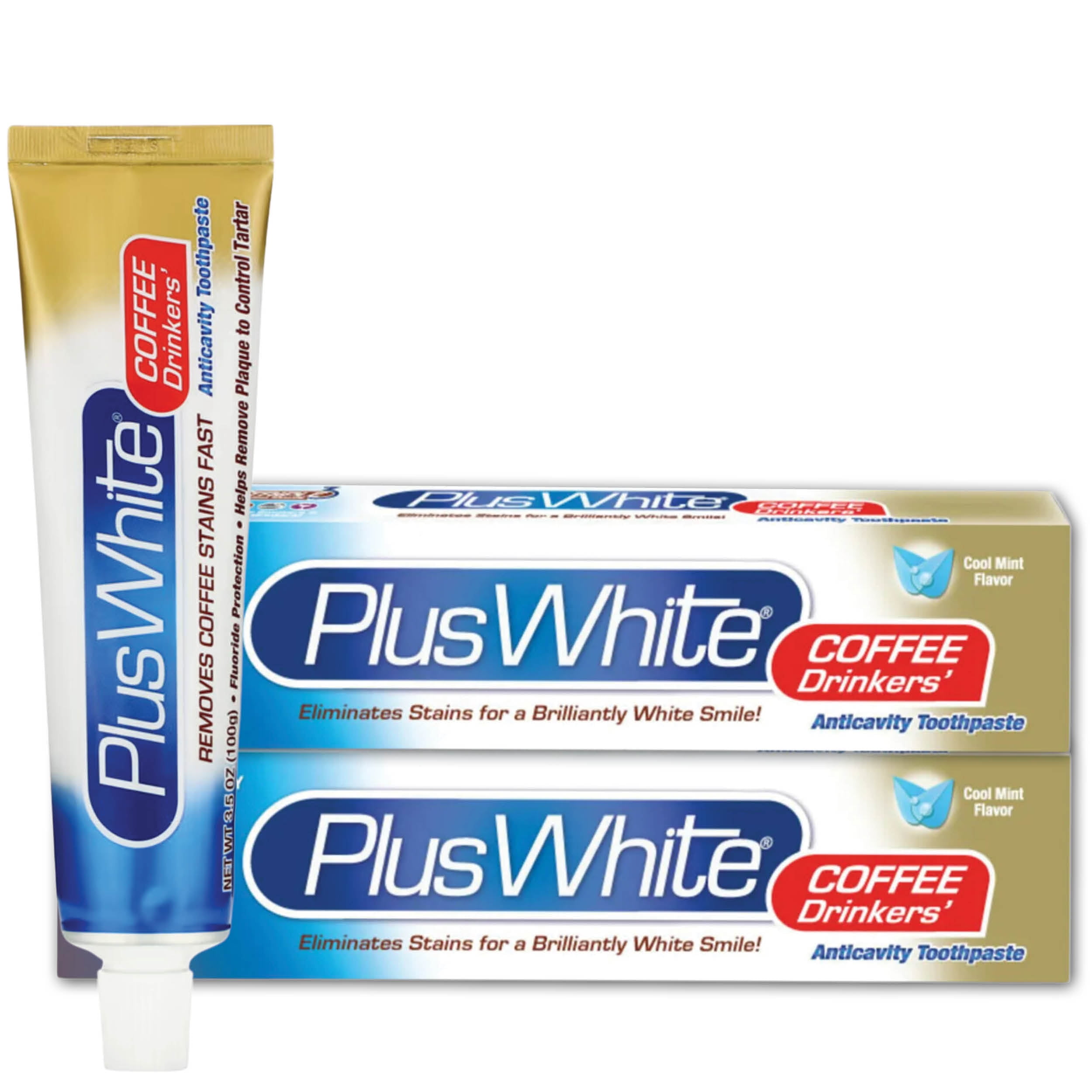 Plus White Coffee Drinkers’ Whitening Toothpaste – Quickly Removes Tough  Stains & Yellowing – Plaque Removal, Tartar Control & Cavity Protection  (3.5 