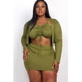 thumbnail image 1 of Plus Women Green Three-Piece Skirt Sets, 1 of 5
