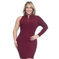 thumbnail image 1 of Plus Women One Sleeve Midi Dress, 1 of 2