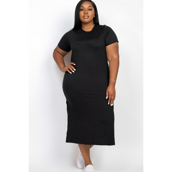 Plus Women Side Split Dresses