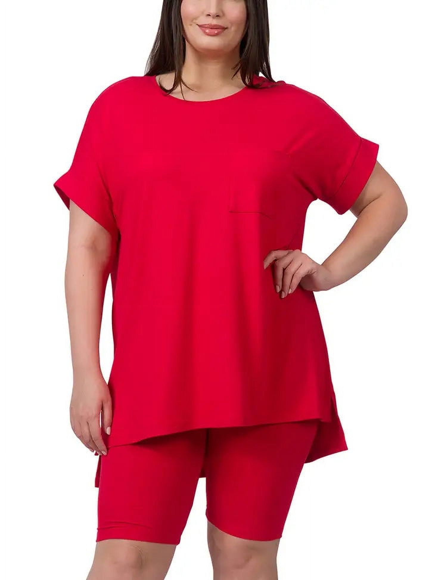 Plus Size Oversized Tee And Biker Shorts Set Plus Size Summer