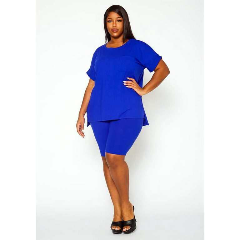 Plus Size Women Biker Shorts Sets Denim Shorts Plus Size Biker