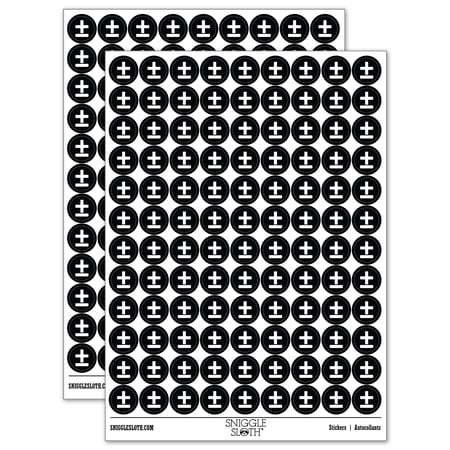 Plus or Minus Range of Values Math Symbol 200+ Round Stickers - Black - Gloss Finish - 0.50" Size