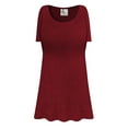 thumbnail image 1 of Plus size 0x Petite Womens Short Sleeve Warm Super Soft Burgundy Ribbed Knit Shirts Blouses, 1 of 4