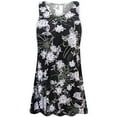 thumbnail image 1 of Plus size 0x Petite Womens Sleeveless Silver Glitter Floral Print Tunic Tops Casual Loose Fitting Flowy Shirts Blouses, 1 of 4