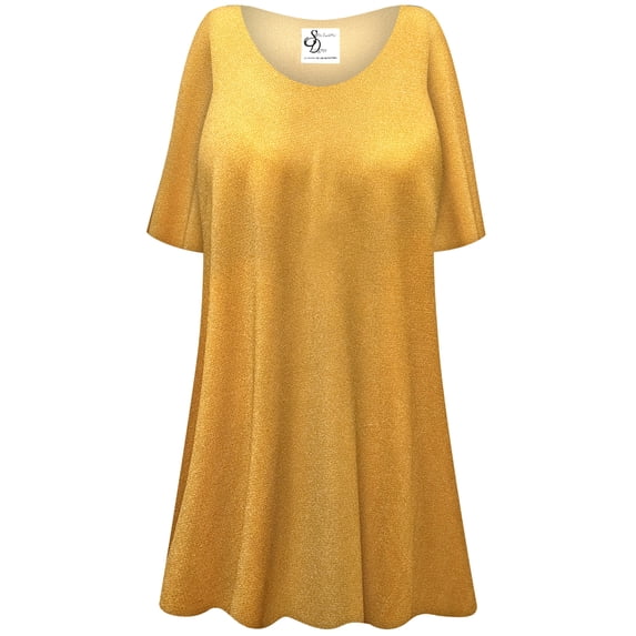 Plus size 0x Tall Womens Short Sleeve Saffron Glow Tunic Tops Casual Loose Fitting Flowy Shirts Blouses