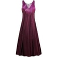 thumbnail image 1 of Plus size 0x Womens Dress Burgundy Mirror Reflection Designer Print Sleeveless Low V-Neck Princess Cut, 1 of 1