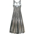thumbnail image 1 of Plus size 0x Womens Dress Silver Metallic Sleeveless High V-Neck Princess Cut, 1 of 4